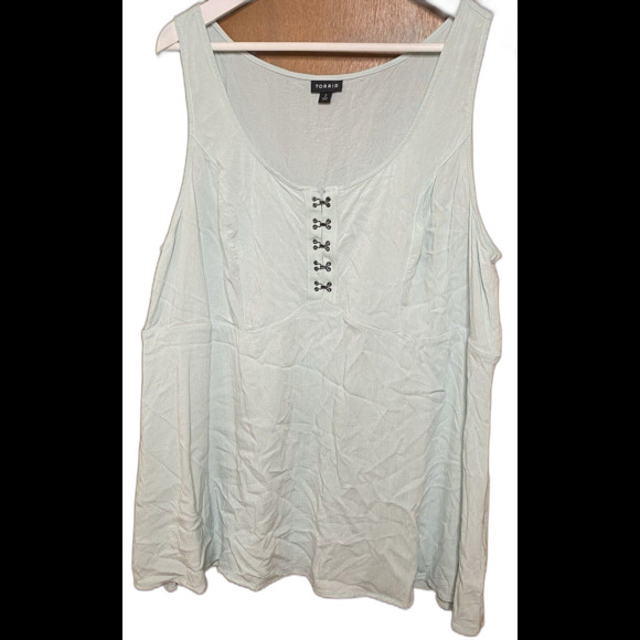 Torrid Babydoll Fit And Flare Sleeveless Top Tank Hook & Eye Size 2X Mint Green - Picture 4 of 9